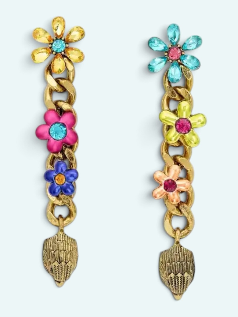 Kurt Geiger NWT RARE Large chunk Chain Dangle Earrings